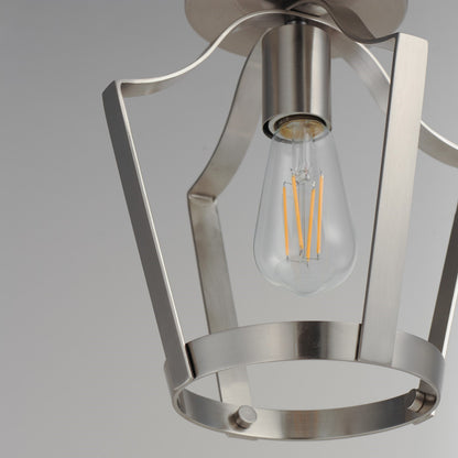 Maxim Lighting Arden 1 Light 10.25" Semi-Flush Mount, Satin Nickel
