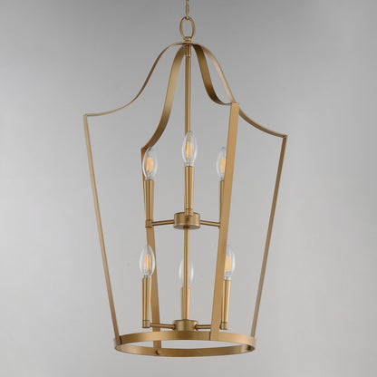 Maxim Lighting Arden 6Lt 30.25" Multi-Light Pendant, Aged Brass