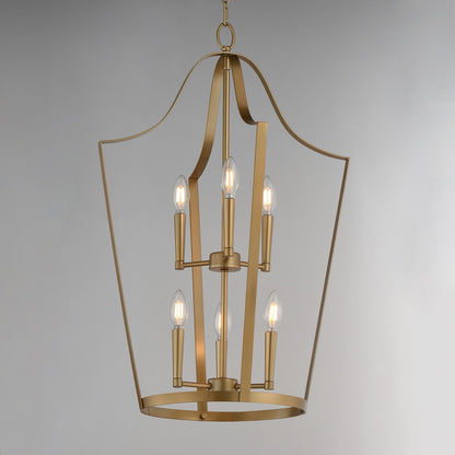 Maxim Lighting Arden 6Lt 30.25" Multi-Light Pendant, Aged Brass