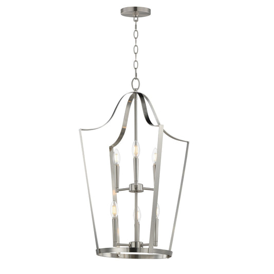 Maxim Lighting Arden 6 Light 30.25" Multi-Light Pendant, Satin Nickel