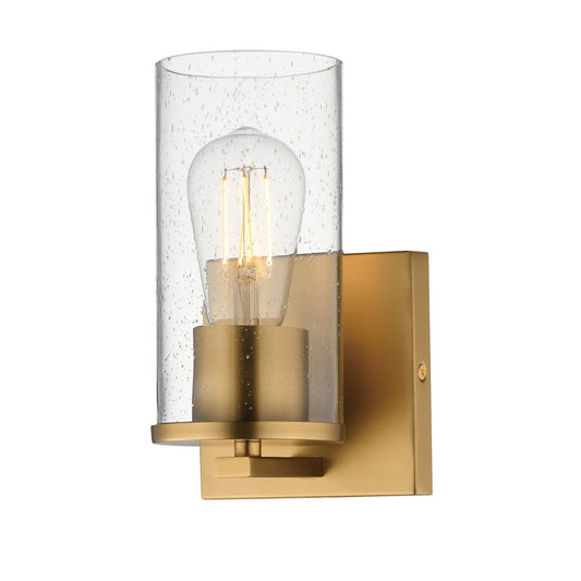 Maxim Lighting Livingston 1-Light Wall Sconce | Modern Natural Aged Brass and Clear Seeded Glass | Bedroom & Hallway Accent Light | Model 10461CDNAB