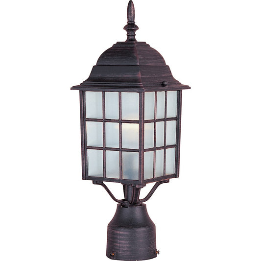 Maxim North Church 1-Light Outdoor Post Lantern Rust Patina