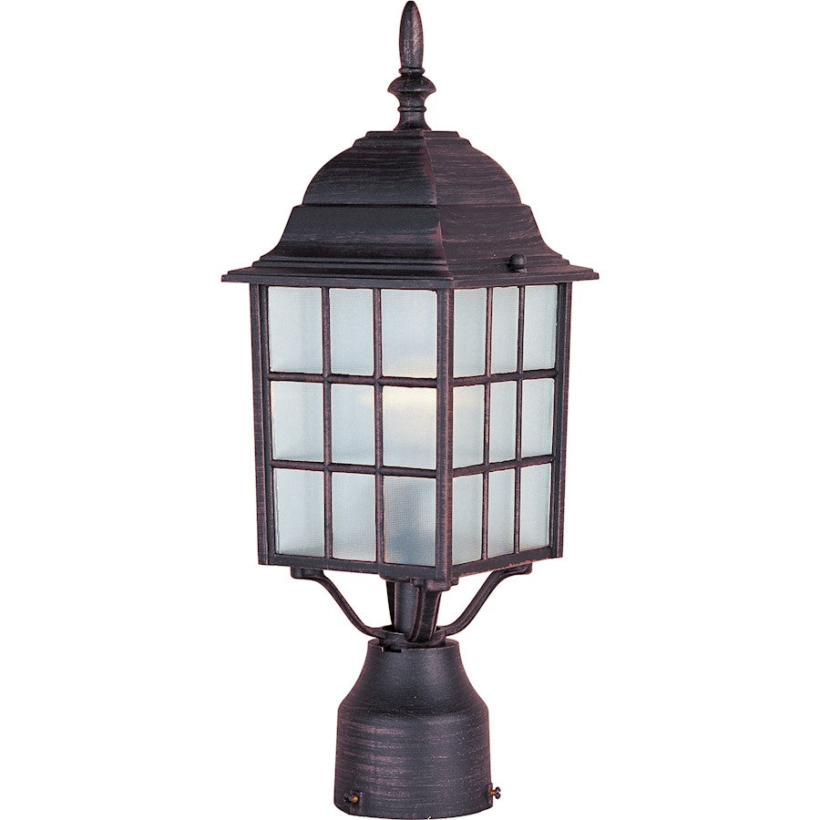 Maxim North Church 1-Light Outdoor Post Lantern Rust Patina