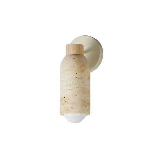 Maxim Lighting Pompeii 1 Light Wall Sconce, Travertine/Oyster