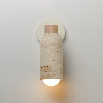 Maxim Lighting Pompeii 1 Light Wall Sconce, Travertine/Oyster
