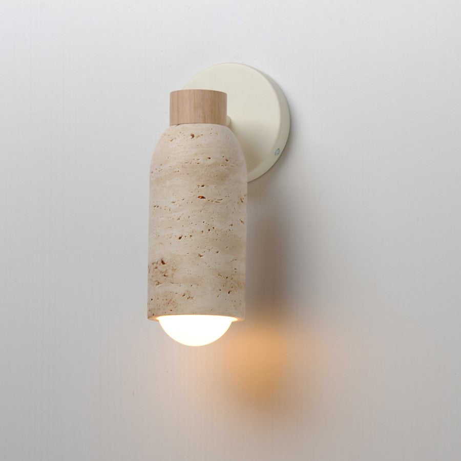 Maxim Lighting Pompeii 1 Light Wall Sconce, Travertine/Oyster