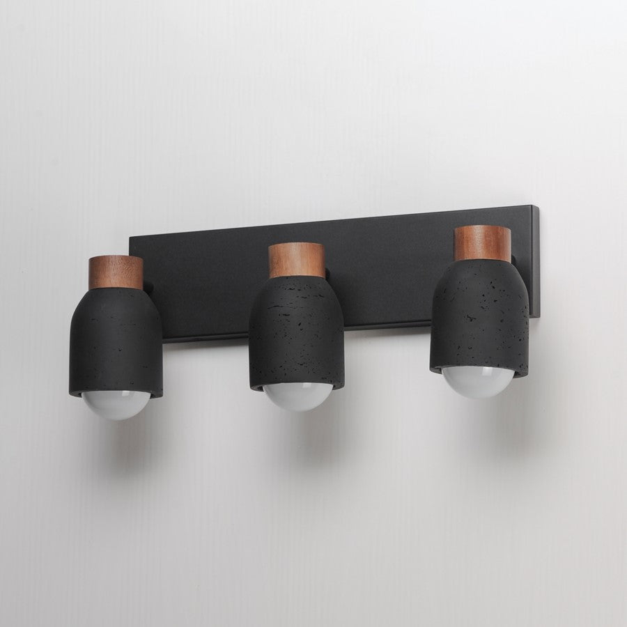 Maxim Lighting Pompeii 3 Light Bath Vanity, Lava/Black