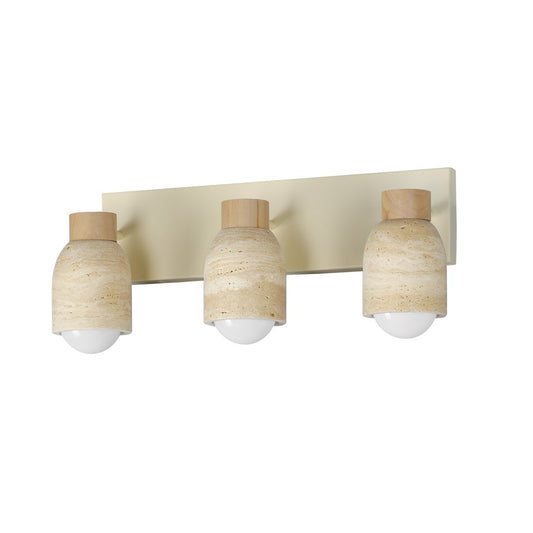 Maxim Lighting Pompeii 3 Light Bath Vanity, Travertine/Oyster