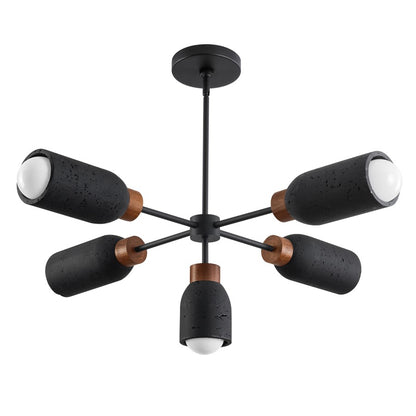 Maxim Lighting Pompeii 5 Light Chandelier, Lava/Black - 10625LVBK