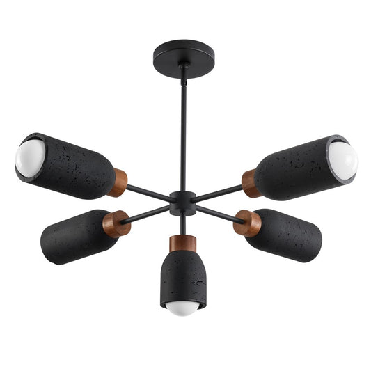 Maxim Lighting Pompeii 5 Light Chandelier, Lava/Black