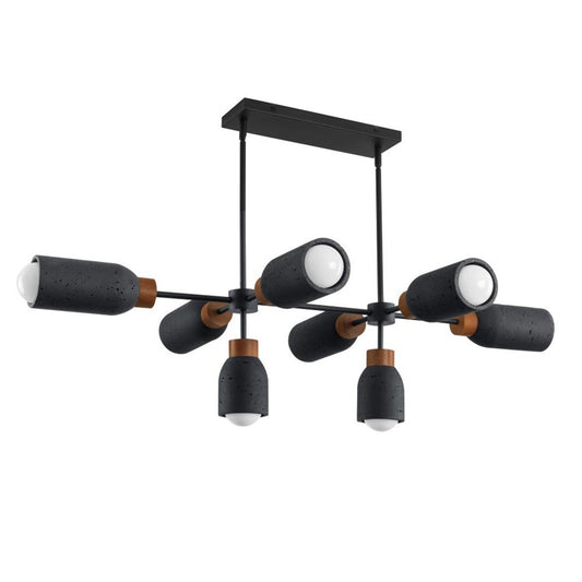 Maxim Lighting Pompeii 8 Light Linear Pendant, Lava/Black