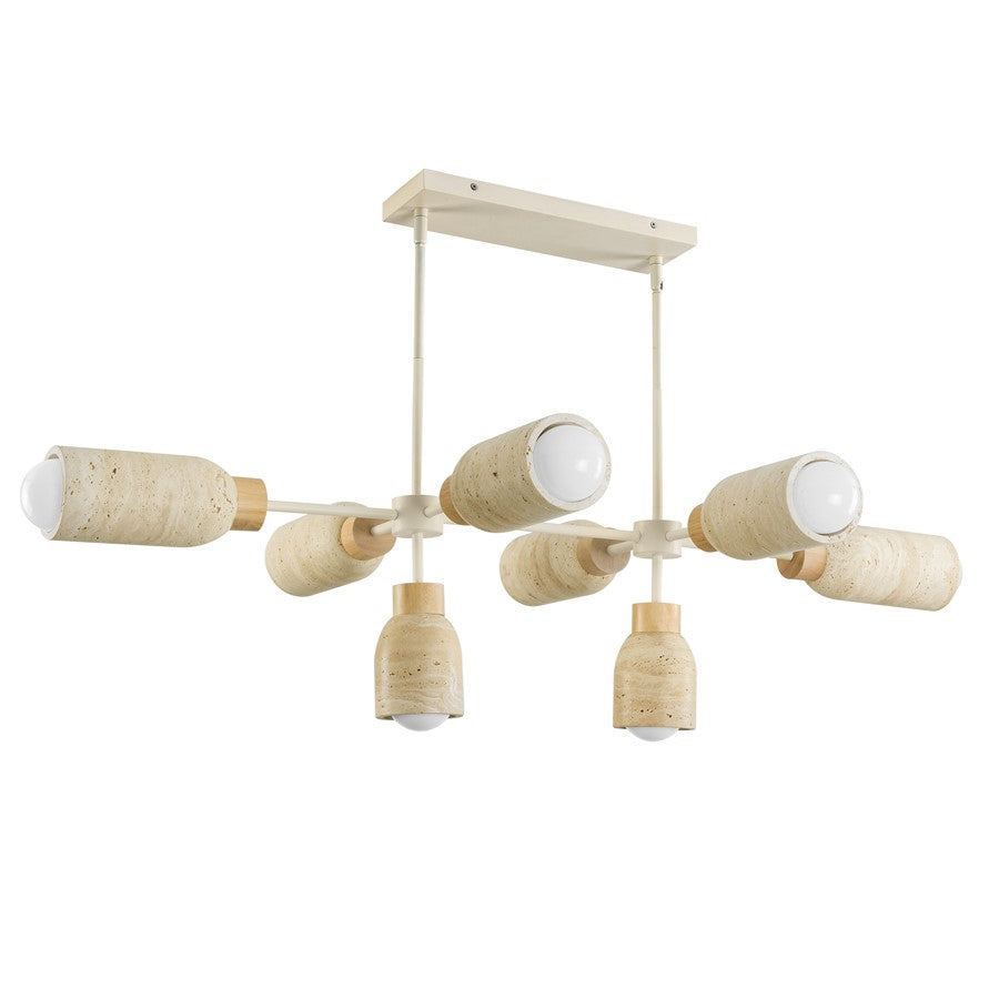 Maxim Lighting Pompeii 8 Light Linear Pendant, Travertine/Oyster - 10628TVOY
