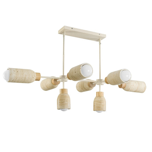 Maxim Lighting Pompeii 8 Light Linear Pendant, Travertine/Oyster