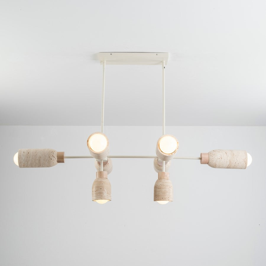 Maxim Lighting Pompeii 8 Light Linear Pendant, Travertine/Oyster