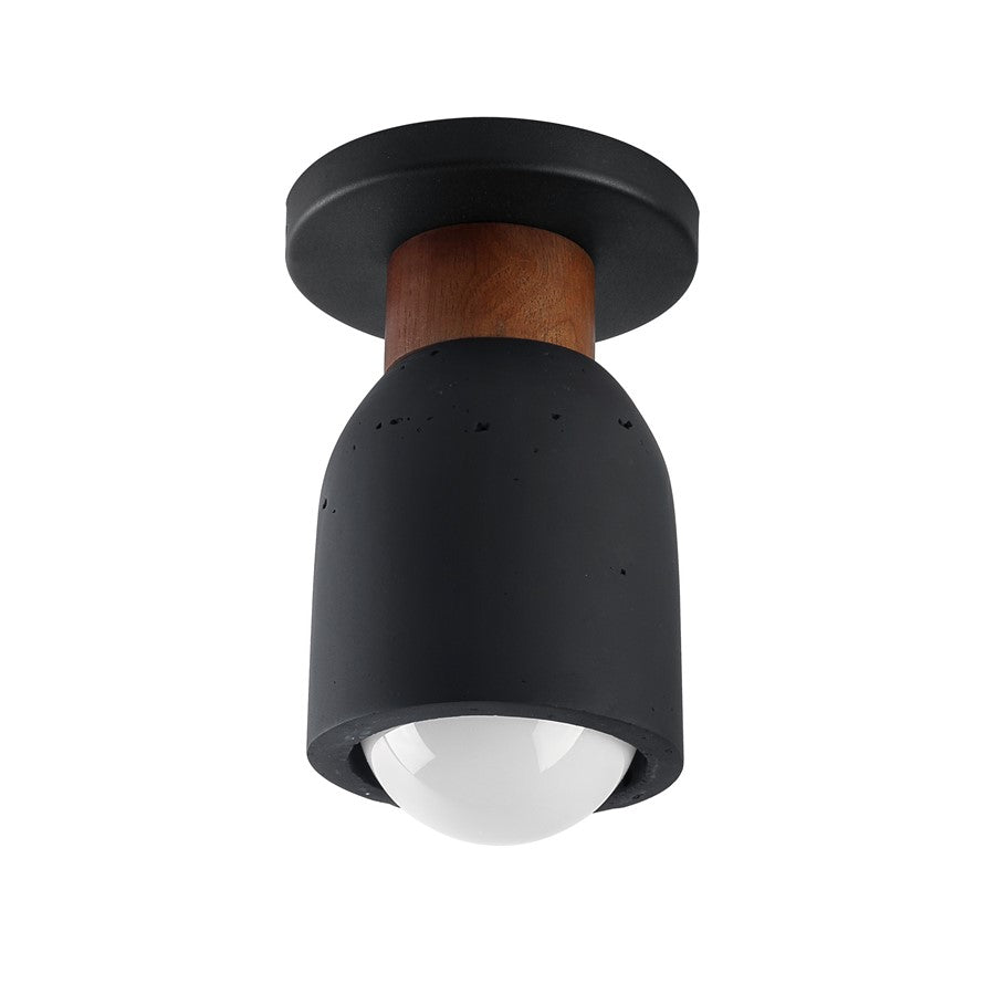 Maxim Lighting Pompeii 1 Light Flush Mount, Lava/Black