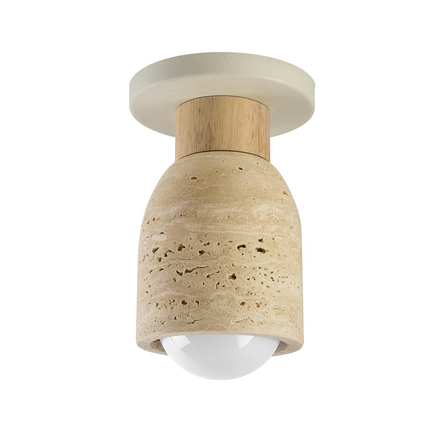 Maxim Lighting Pompeii 1 Light Flush Mount, Travertine/Oyster - 10629TVOY