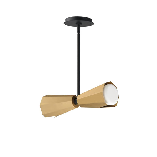 Maxim Lighting Rizzo 2Lt Multi-Light Pendant, Black/Brass/White - 10812SWBKAB