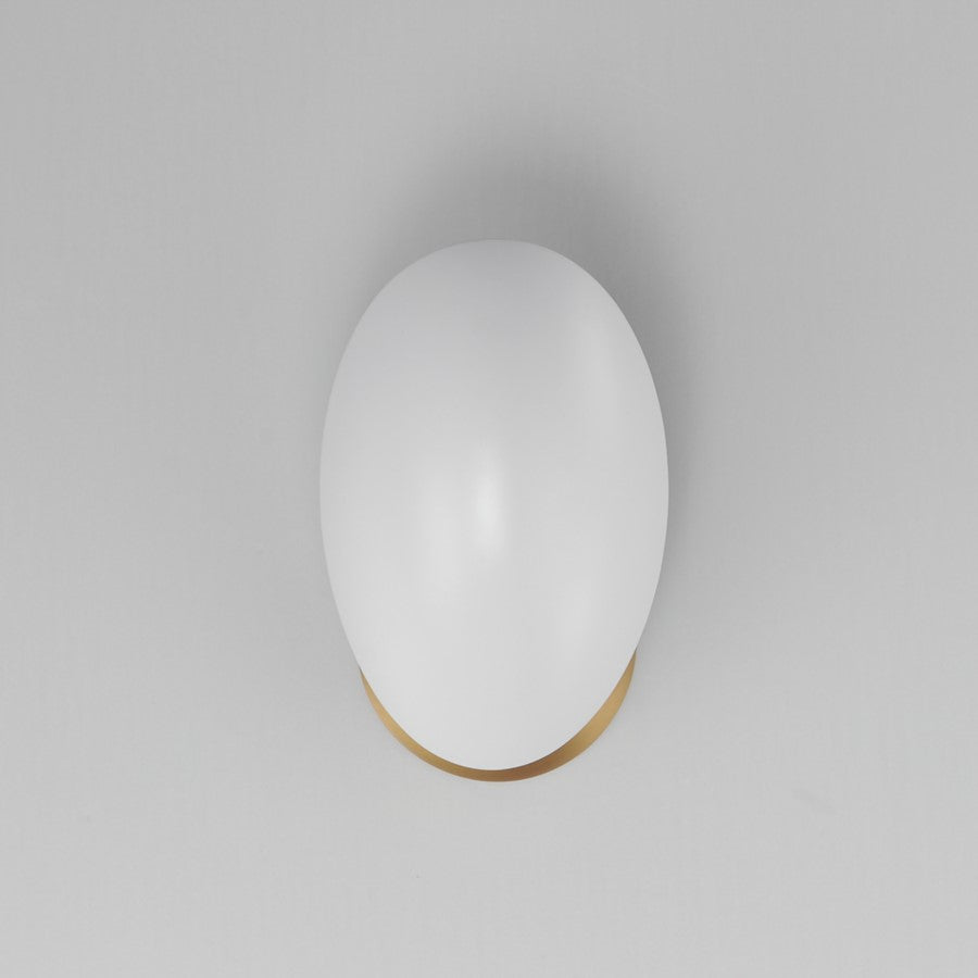 Maxim Lighting Maris 1Lt 8" Wall Sconce, White/Natural Aged Brass