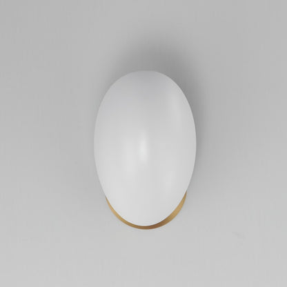 Maxim Lighting Maris 1Lt 8" Wall Sconce, White/Natural Aged Brass