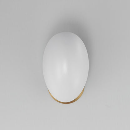 Maxim Lighting Maris 1Lt 8" Wall Sconce, White/Natural Aged Brass