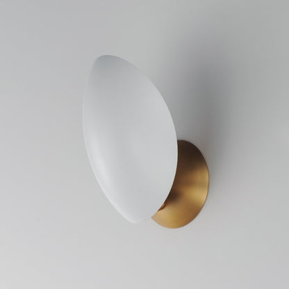 Maxim Lighting Maris 1Lt 8" Wall Sconce, White/Natural Aged Brass