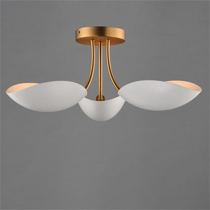 Maxim Lighting Maris 3Lt 8" Semi-Flush Mount, White/Aged Brass