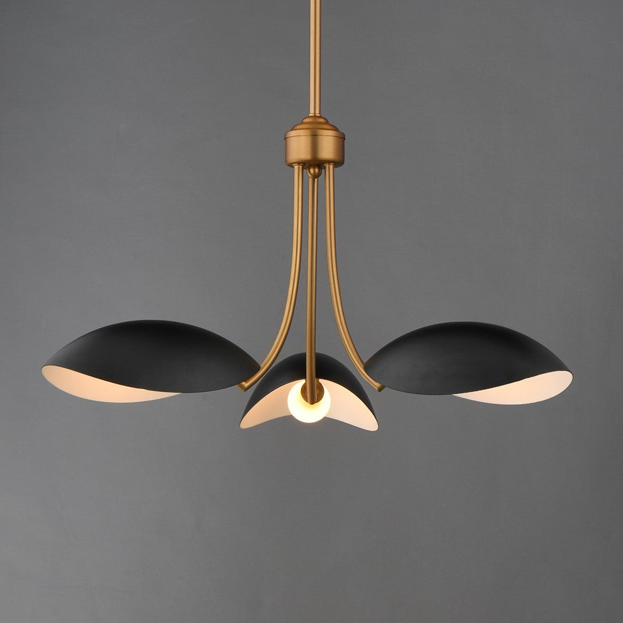 Maxim Lighting Maris 3Lt 12.75" Multi-Light Pendant, Black/Brass