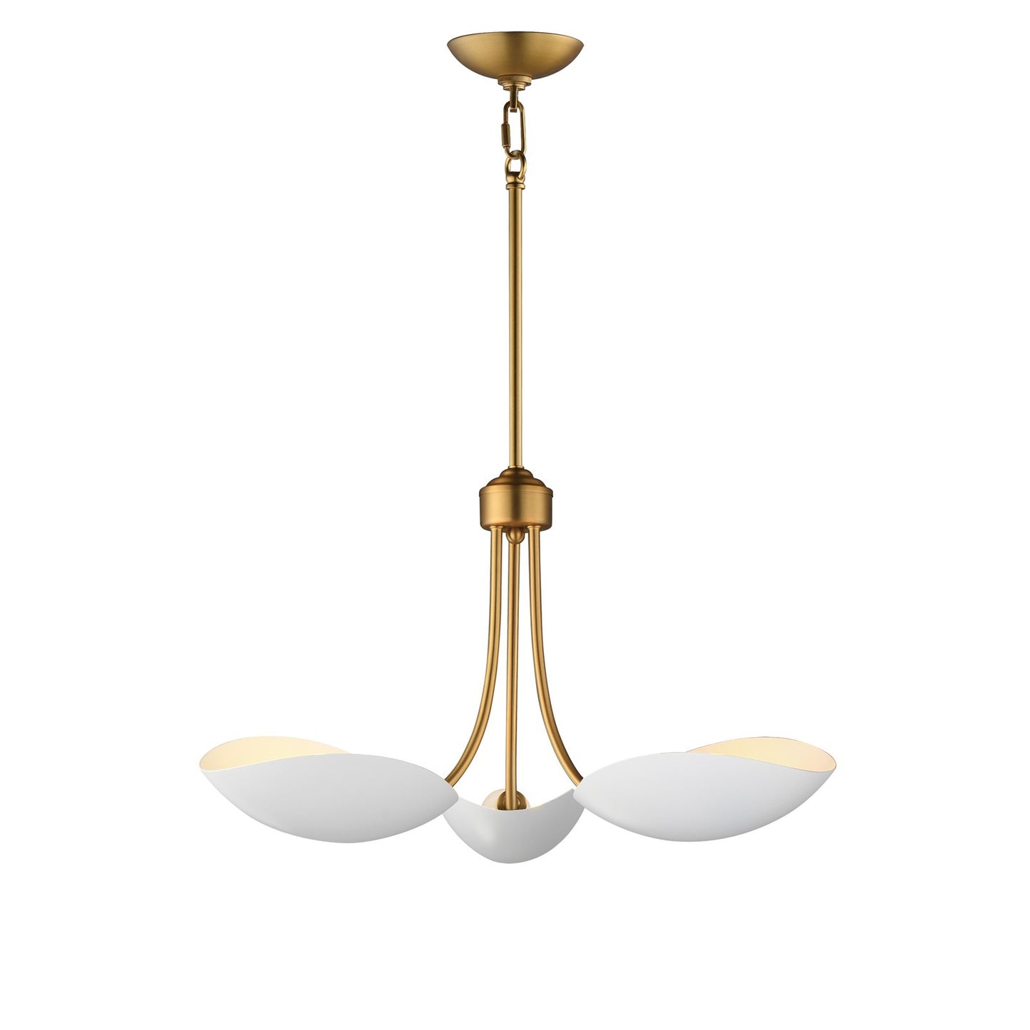 Maxim Lighting Maris 3Lt 12.75" Multi-Light Pendant, White/Brass