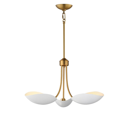 Maxim Lighting Maris 3Lt 12.75" Multi-Light Pendant, White/Brass