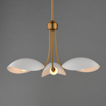 Maxim Lighting Maris 3Lt 12.75" Multi-Light Pendant, White/Brass