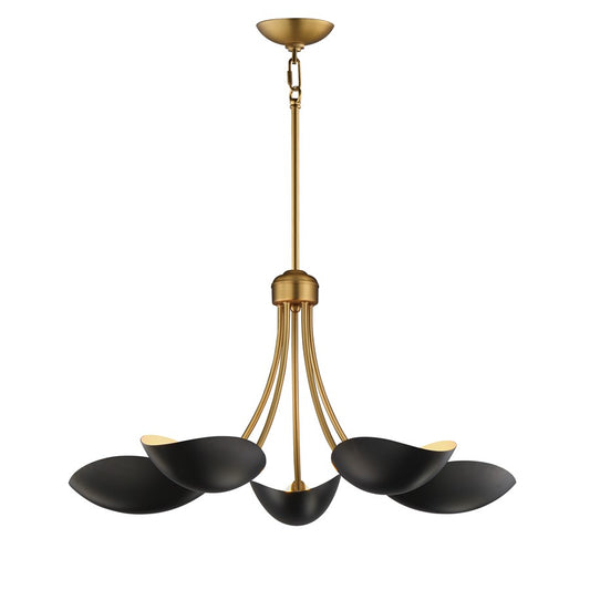 Maxim Lighting Maris 5Lt 14.25" Single-Tier Chandelier, Black/Brass - 10825BKNAB