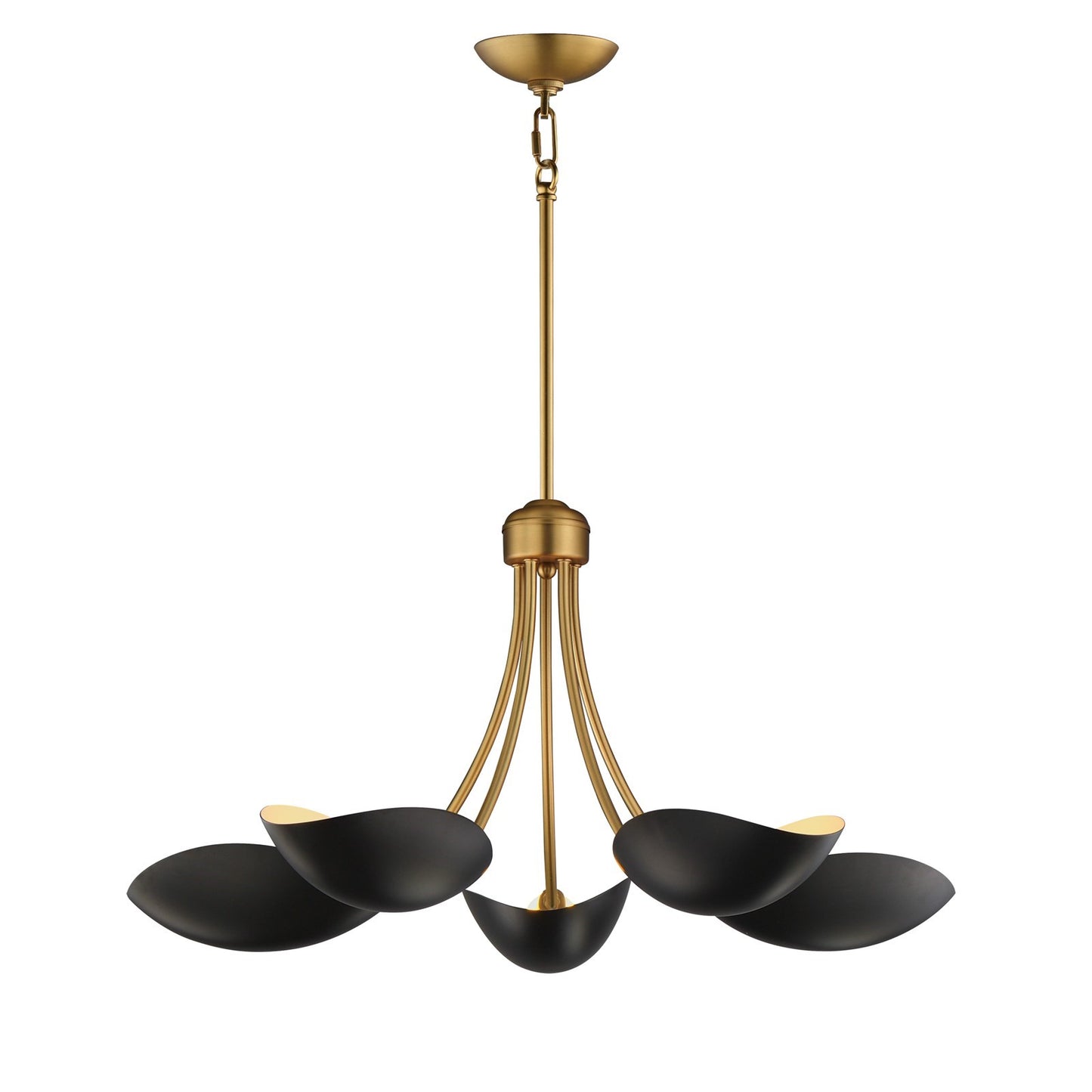 Maxim Lighting Maris 5Lt 14.25" Single-Tier Chandelier, Black/Brass