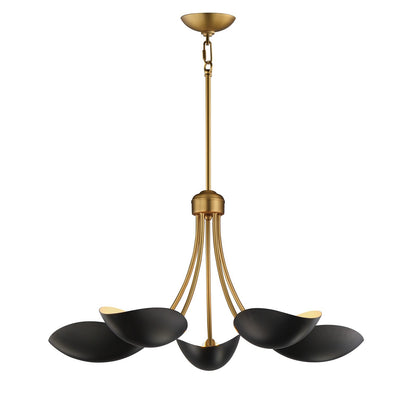 Maxim Lighting Maris 5Lt 14.25" Single-Tier Chandelier, Black/Brass