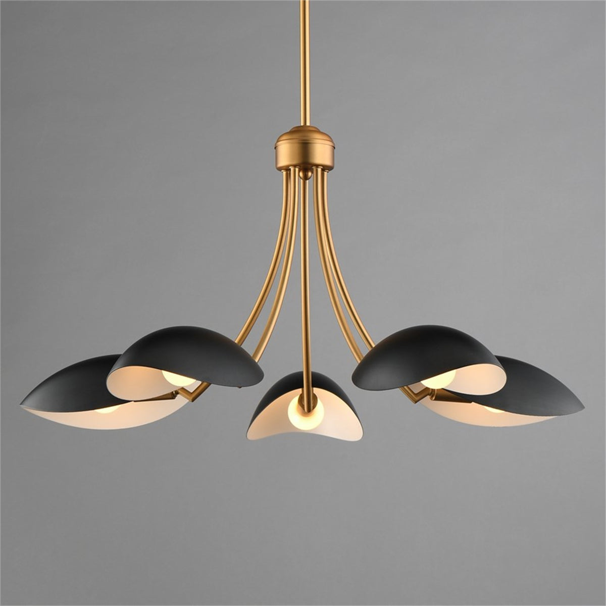 Maxim Lighting Maris 5Lt 14.25" Single-Tier Chandelier, Black/Brass