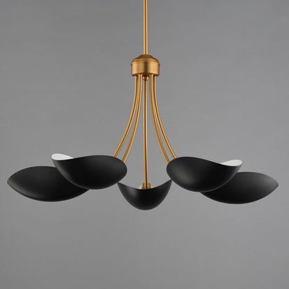 Maxim Lighting Maris 5Lt 14.25" Single-Tier Chandelier, Black/Brass