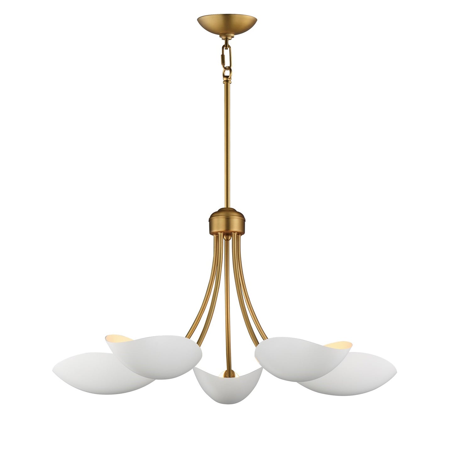 Maxim Lighting Maris 5Lt 14.25" Single-Tier Chandelier, White/Brass