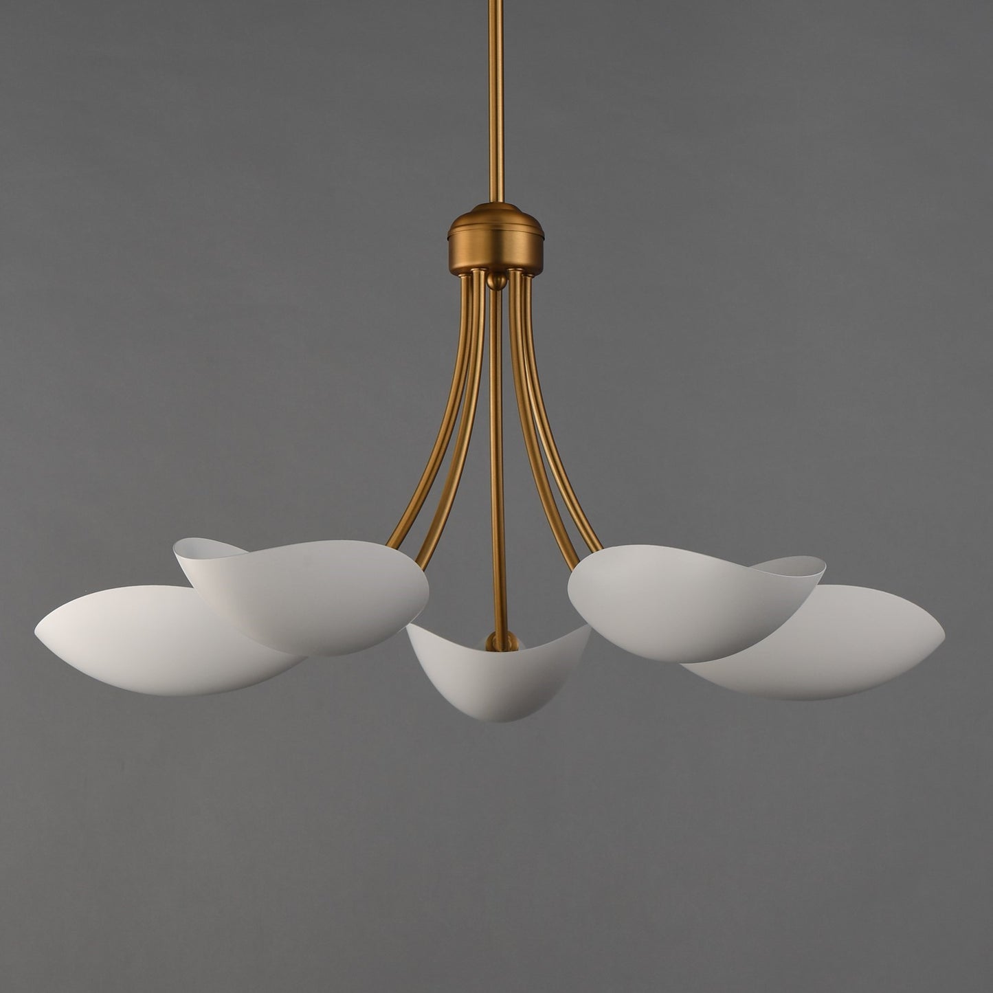 Maxim Lighting Maris 5Lt 14.25" Single-Tier Chandelier, White/Brass