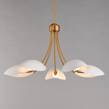 Maxim Lighting Maris 5Lt 14.25" Single-Tier Chandelier, White/Brass