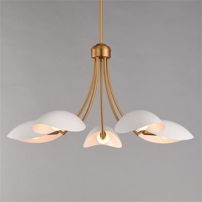 Maxim Lighting Maris 5Lt 14.25" Single-Tier Chandelier, White/Brass