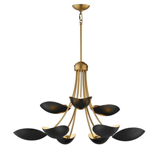 Maxim Lighting Maris 9Lt 21" Multi-Tier Chandelier, Black/Brass - 10829BKNAB