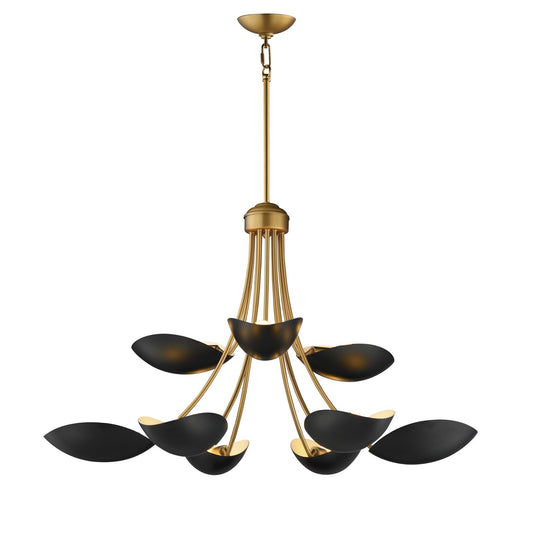 Maxim Lighting Maris 9Lt 21" Multi-Tier Chandelier, Black/Brass