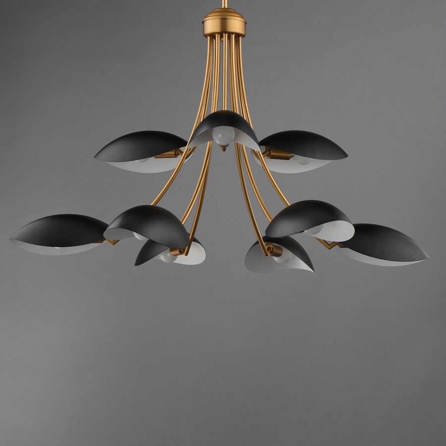 Maxim Lighting Maris 9Lt 21" Multi-Tier Chandelier, Black/Brass