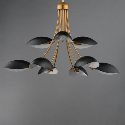 Maxim Lighting Maris 9Lt 21" Multi-Tier Chandelier, Black/Brass