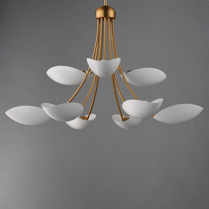 Maxim Lighting Maris 9Lt 21" Multi-Tier Chandelier, White/Brass