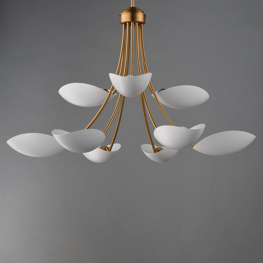 Maxim Lighting Maris 9Lt 21" Multi-Tier Chandelier, White/Brass