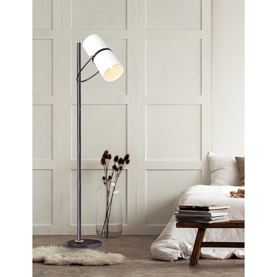 Maxim Lighting Oscar 2-Light Floor Lamp, Bronze/Antique Brass