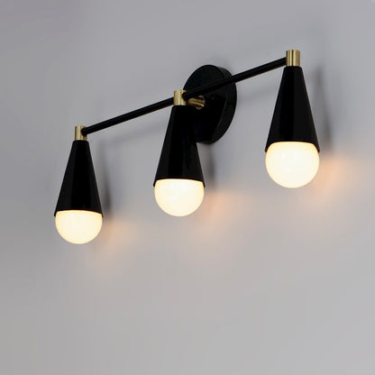 3 Light Bathroom Vanity Light, Black