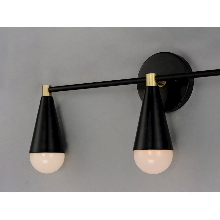3 Light Bathroom Vanity Light, Black