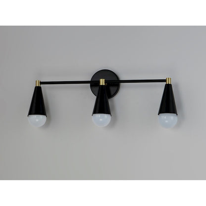 3 Light Bathroom Vanity Light, Black