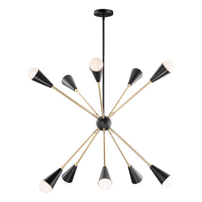 Pendant w/Bulbs, Black/Brass